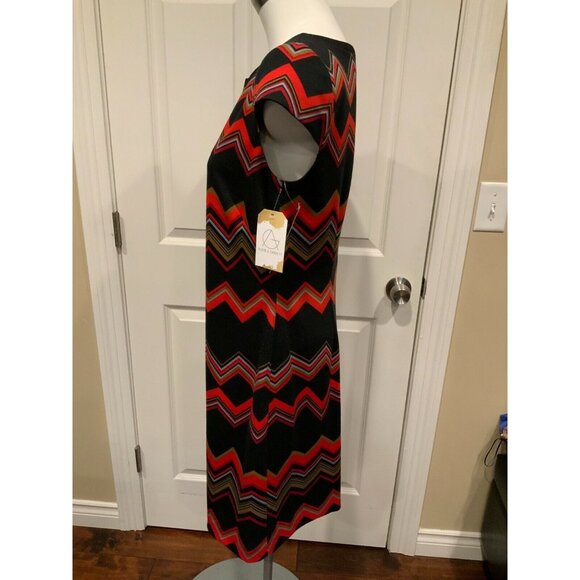 Tahari Arthur S. Levine Black & Red Zig-Zag Dress, Size 6 (US)  - NWT! - Picture 5 of 9